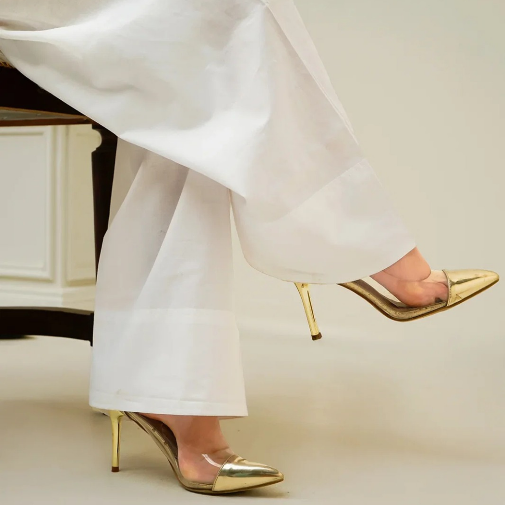 White Farshi Shalwar for Women