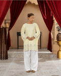 Lemon Yellow Chikankari Cotton Tunic & Embroidered Shalwar
