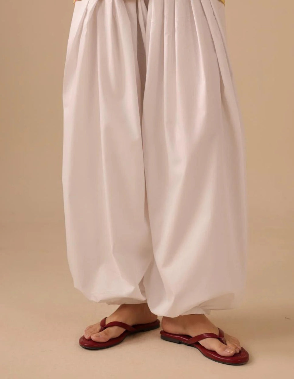 Basic White Ballon Shalwar