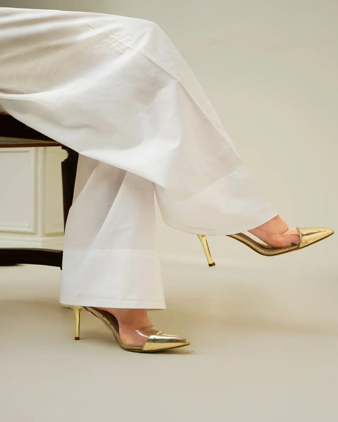 White Farshi Shalwar for Women