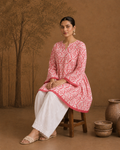 Pink Geo Print Kurta